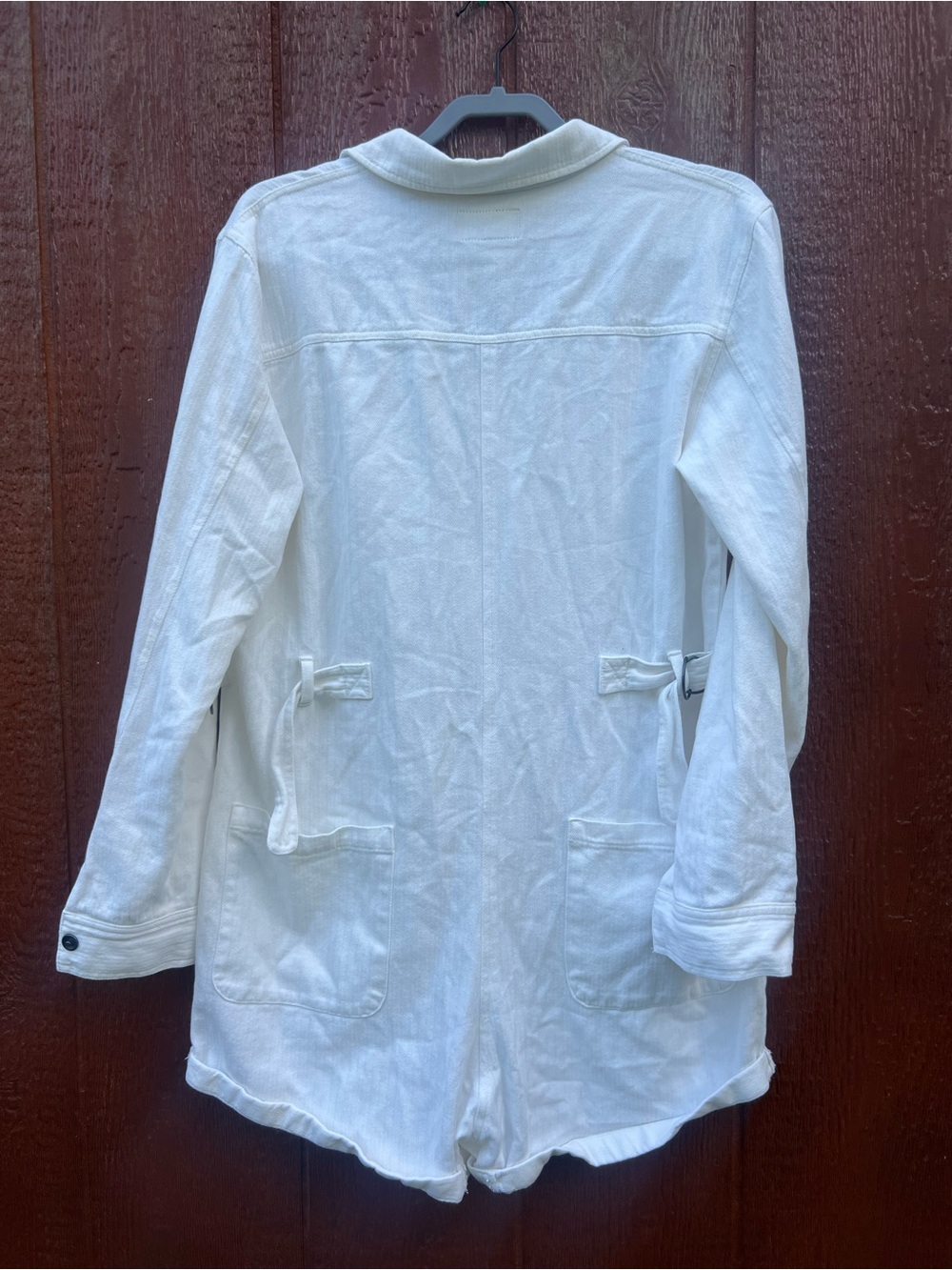 ATWYLD White Utility Romper XL Safari Boiler Suit Cargo Workwear Jumpsuit - Picture 5 of 6